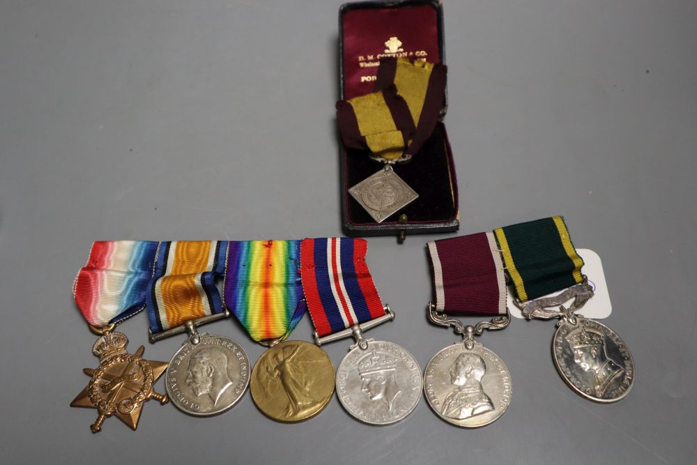 A group of three WWI medals to 9274 L.Cpl.C.Jarvis, Shrops Light Infantry and three other medals